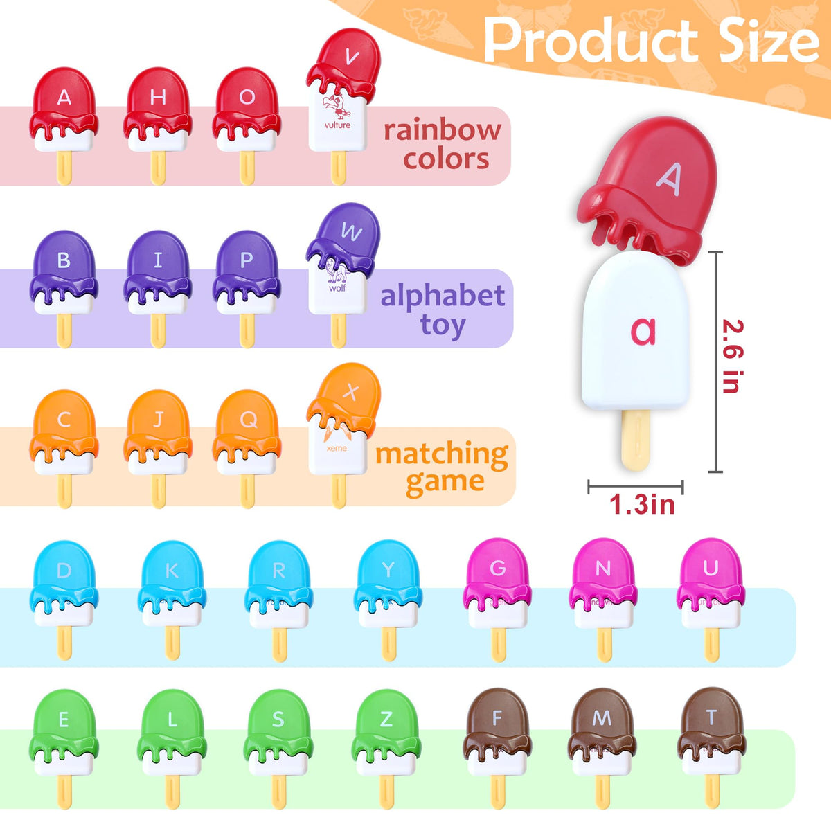 USATDD ABC Alphabet Learning Toys – 52 Pcs