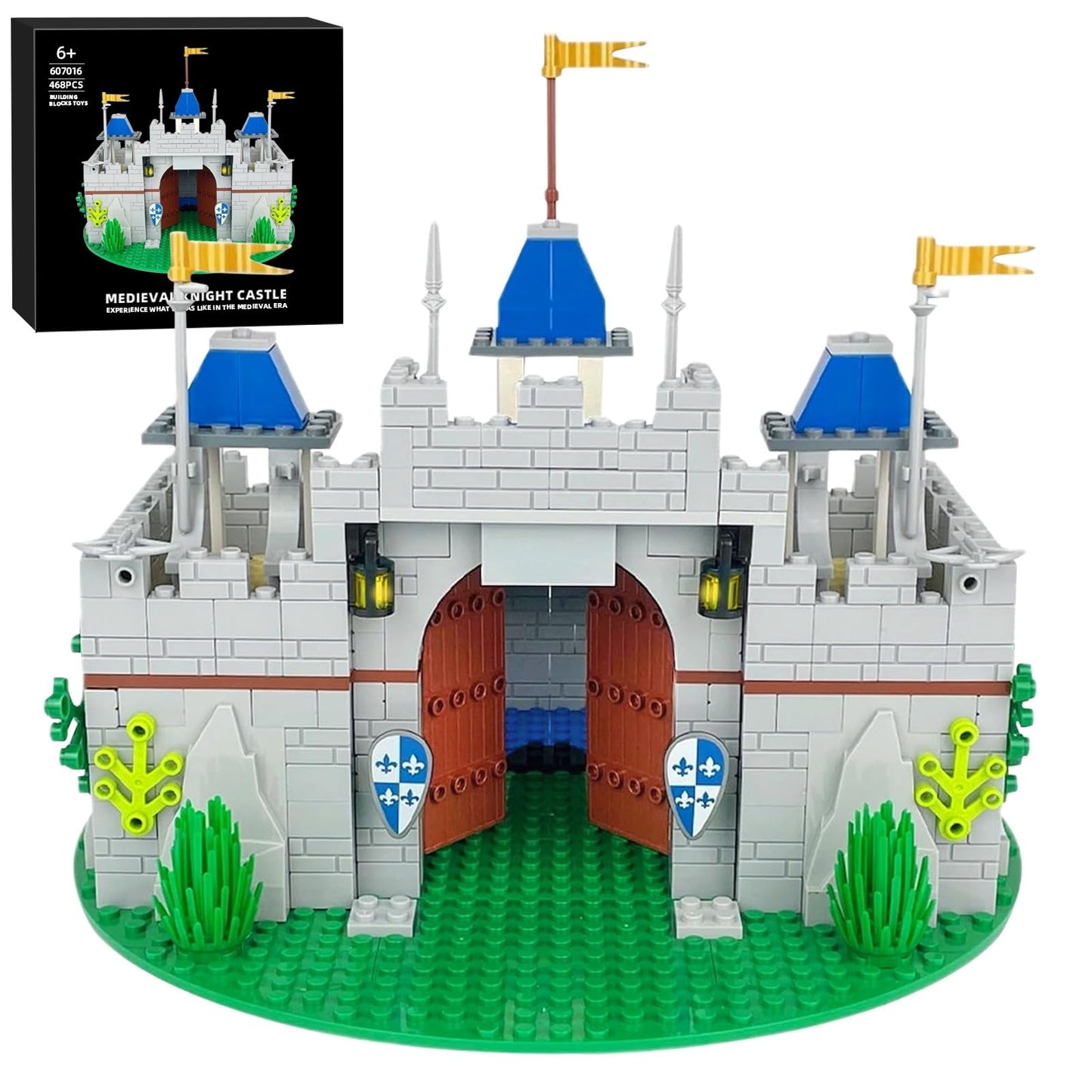 Usoway Medieval Knight Castle Set – 12 Knights, Lego Compatible, Ages 6+