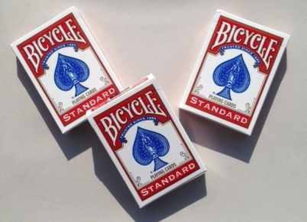 USPC Bicycle Standard Rider Back Poker Cards – 3 Decks (Red) | Sealed Decks
