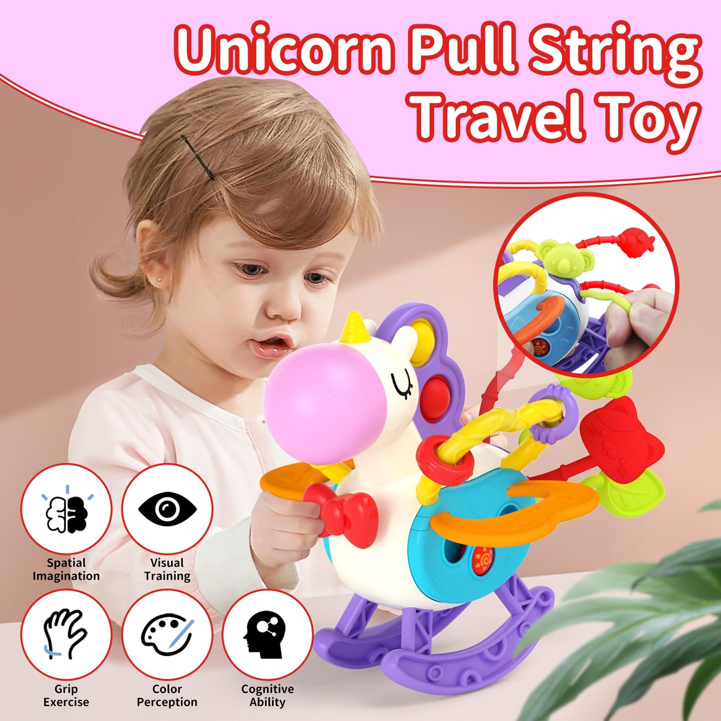 usrela 4-in-1 Baby Toy for 6-18 Months | Learning Toys, Busy Cube, Stacking & Piano Xylophone