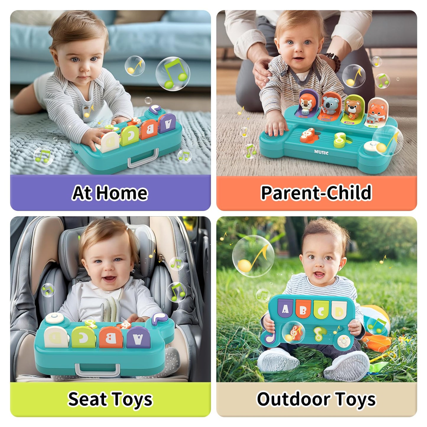 usrela Cause and Effect Pop-Up Animal Toy for Toddlers 12-24 Months