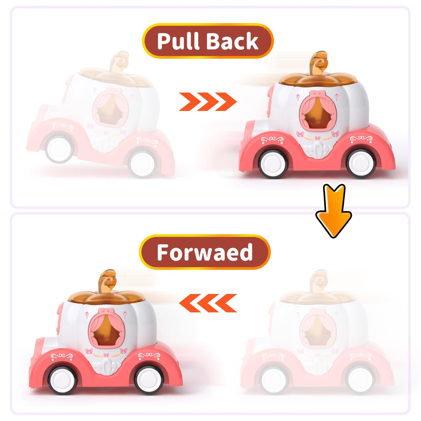 usrela 7-in-1 Pink Carrier Truck Toy for Girls | Light & Sound Car Set for Ages 2-4