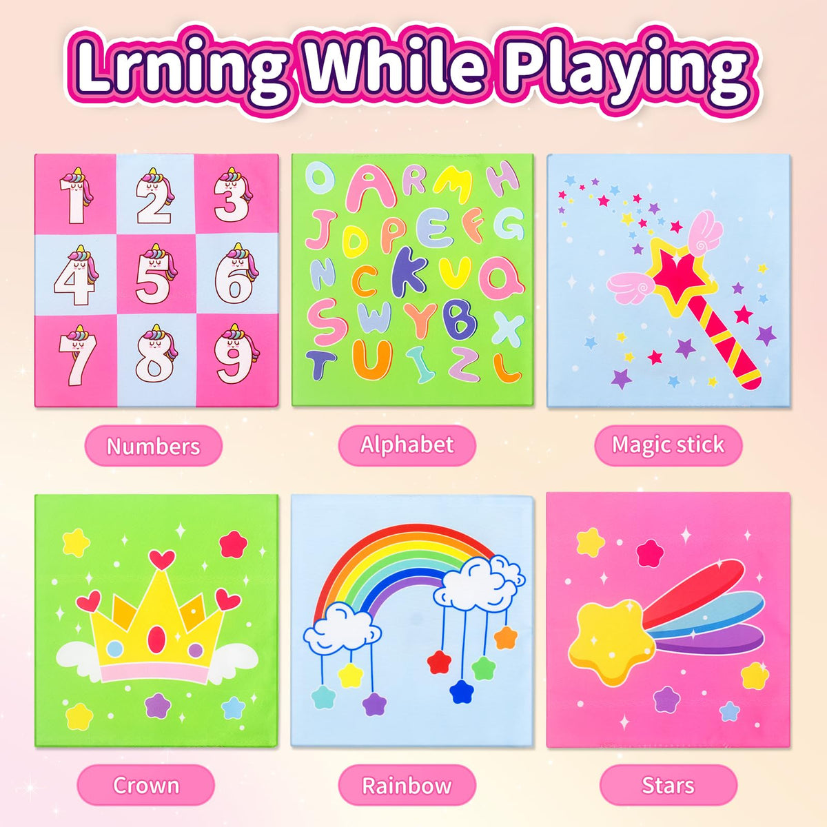 usrela Baby Toys 6-12 Months - Tissue Box Toy with Alphabet, Numbers, Colors, and Sounds