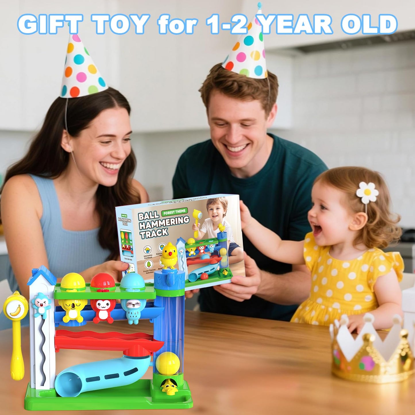 Ussybaby Hammer Toddler Musical Toy – Light-Up STEM Play for 1-2 Years