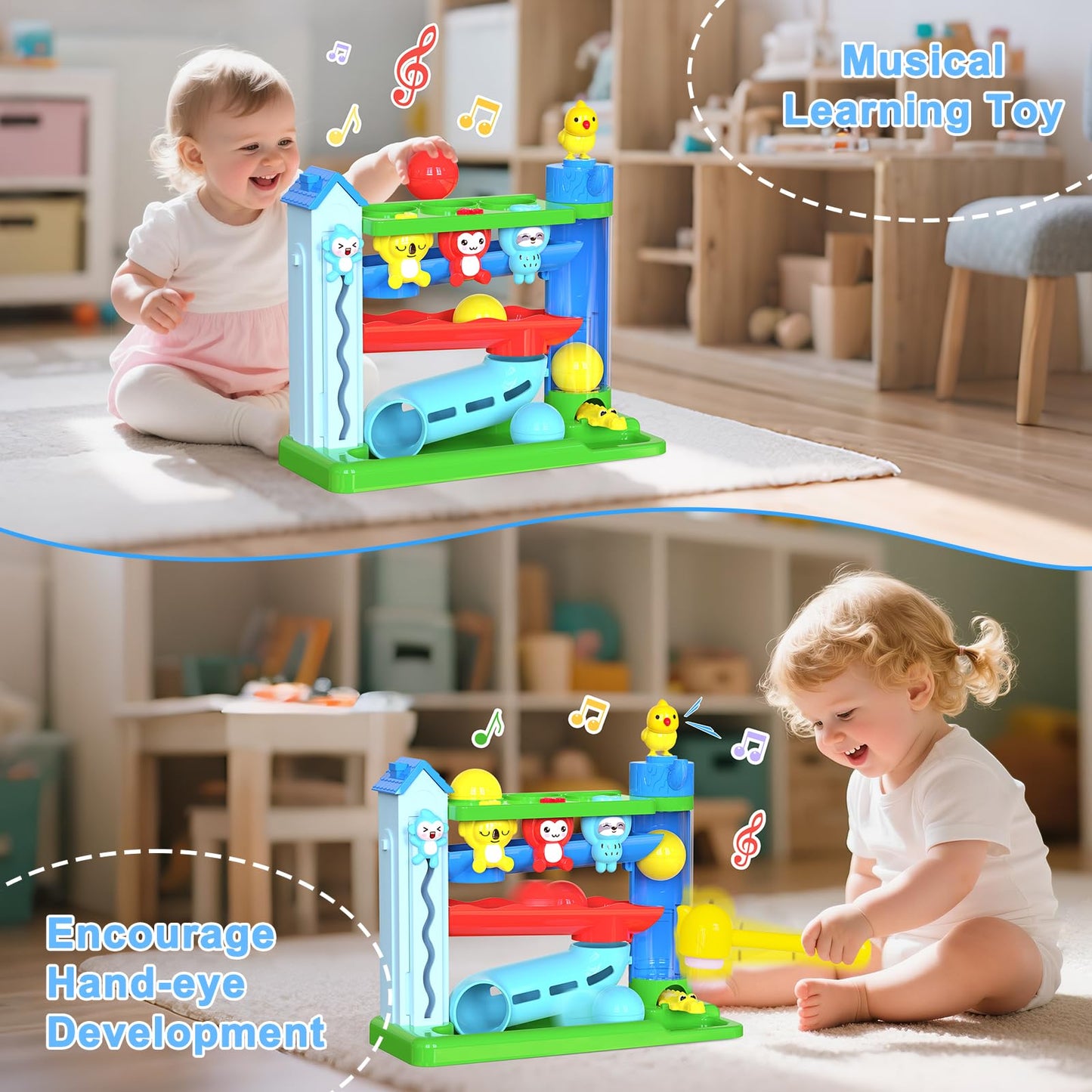 Ussybaby Hammer Toddler Musical Toy – Light-Up STEM Play for 1-2 Years