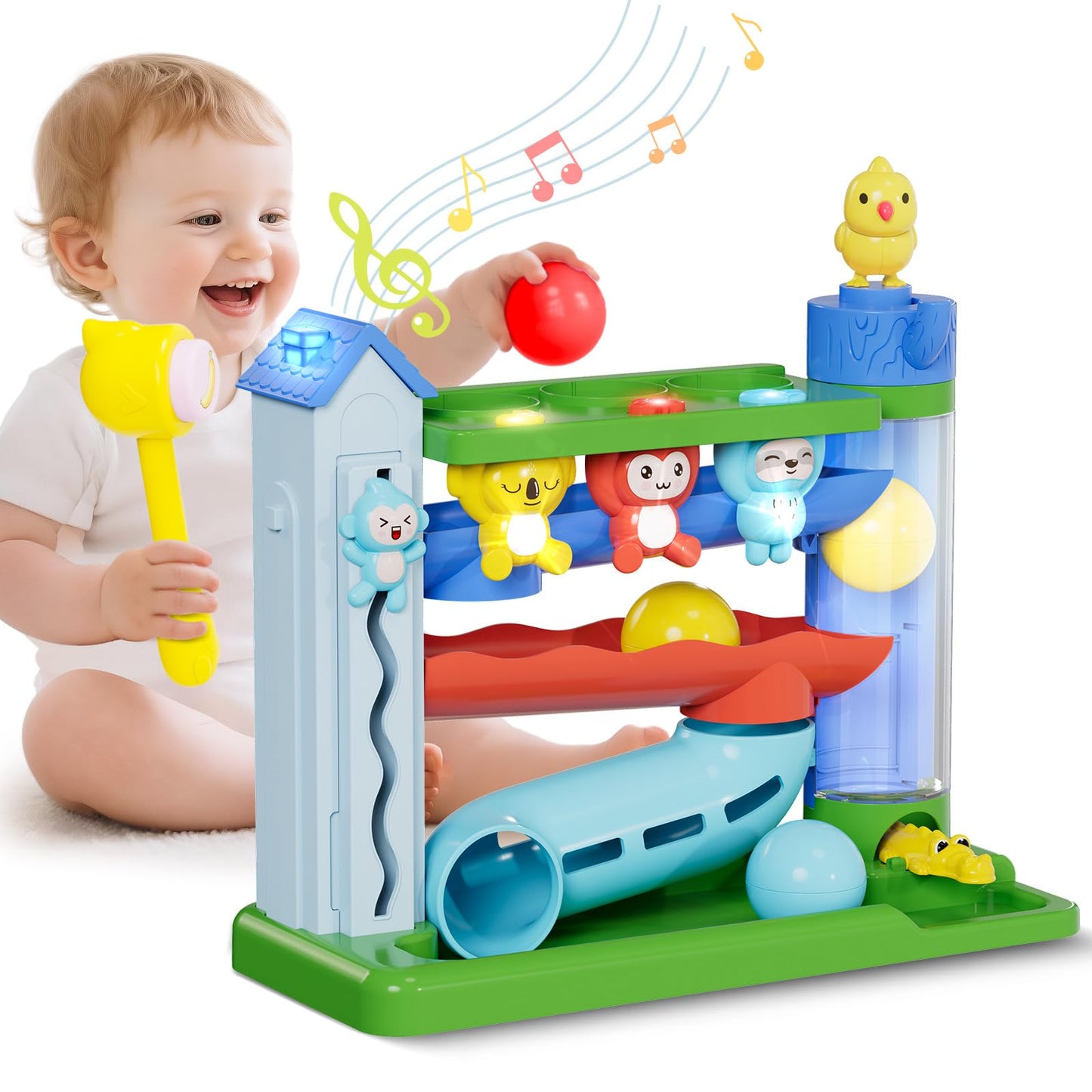 Ussybaby Hammer Toddler Musical Toy – Light-Up STEM Play for 1-2 Years