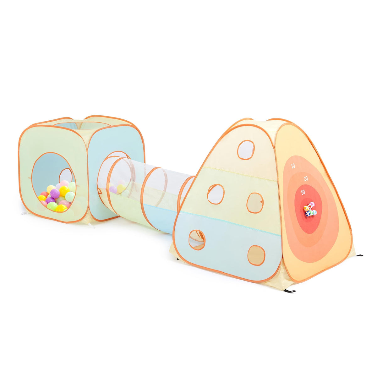 UTEX 3-in-1 Pop Up Play Tent with Tunnel and Ball Pit | Indoor/Outdoor Kids Playhouse