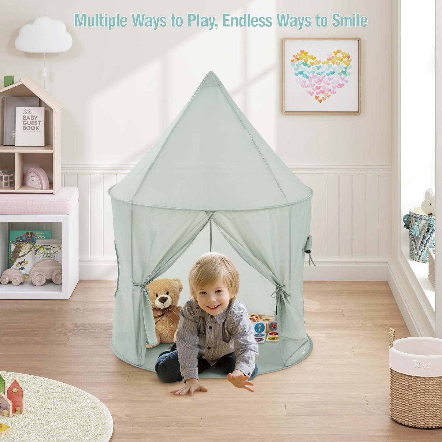 UTEX Kids Play Tent 3-in-1 with Tunnel & Ball Pit | Indoor & Outdoor Play House