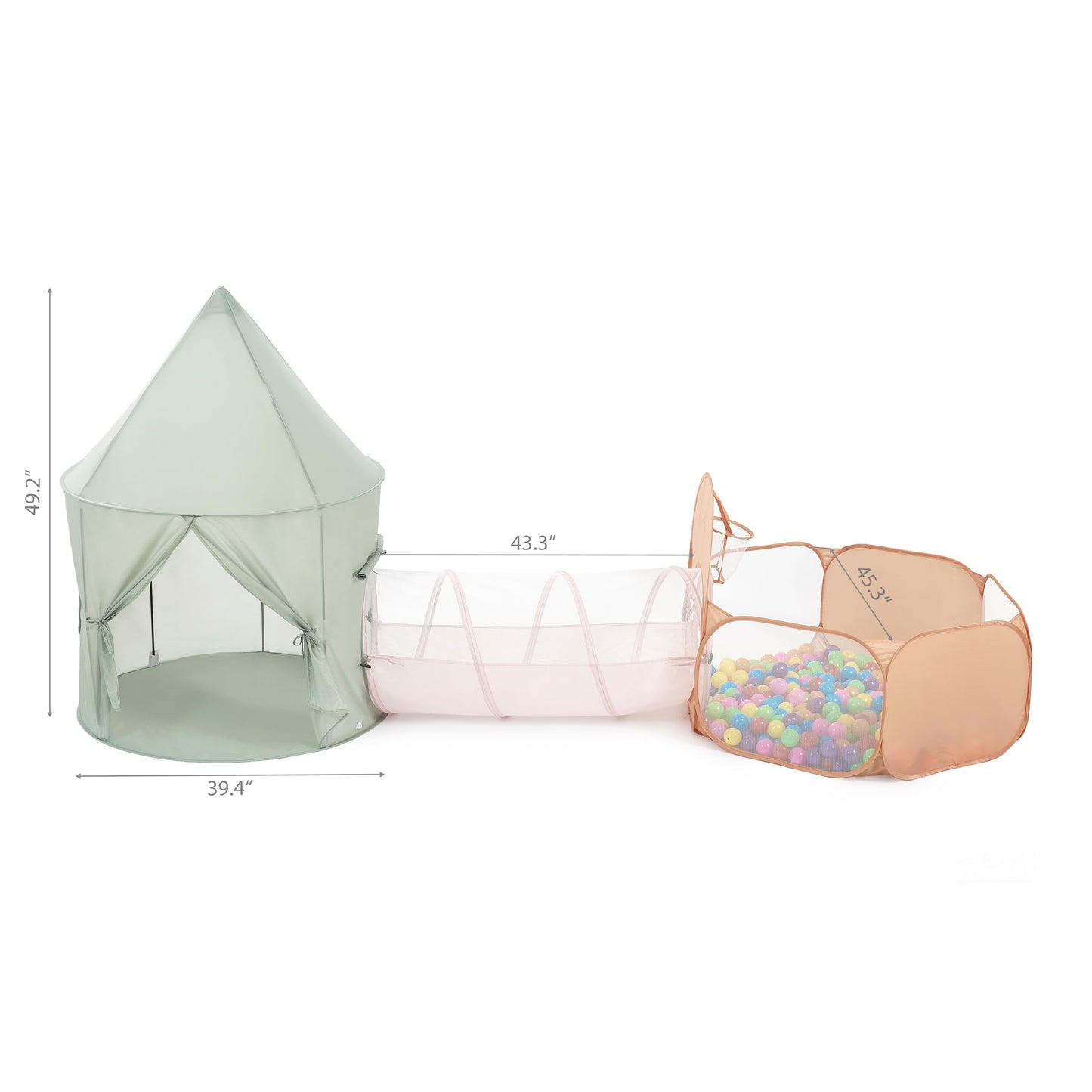 UTEX Kids Play Tent 3-in-1 with Tunnel & Ball Pit | Indoor & Outdoor Play House
