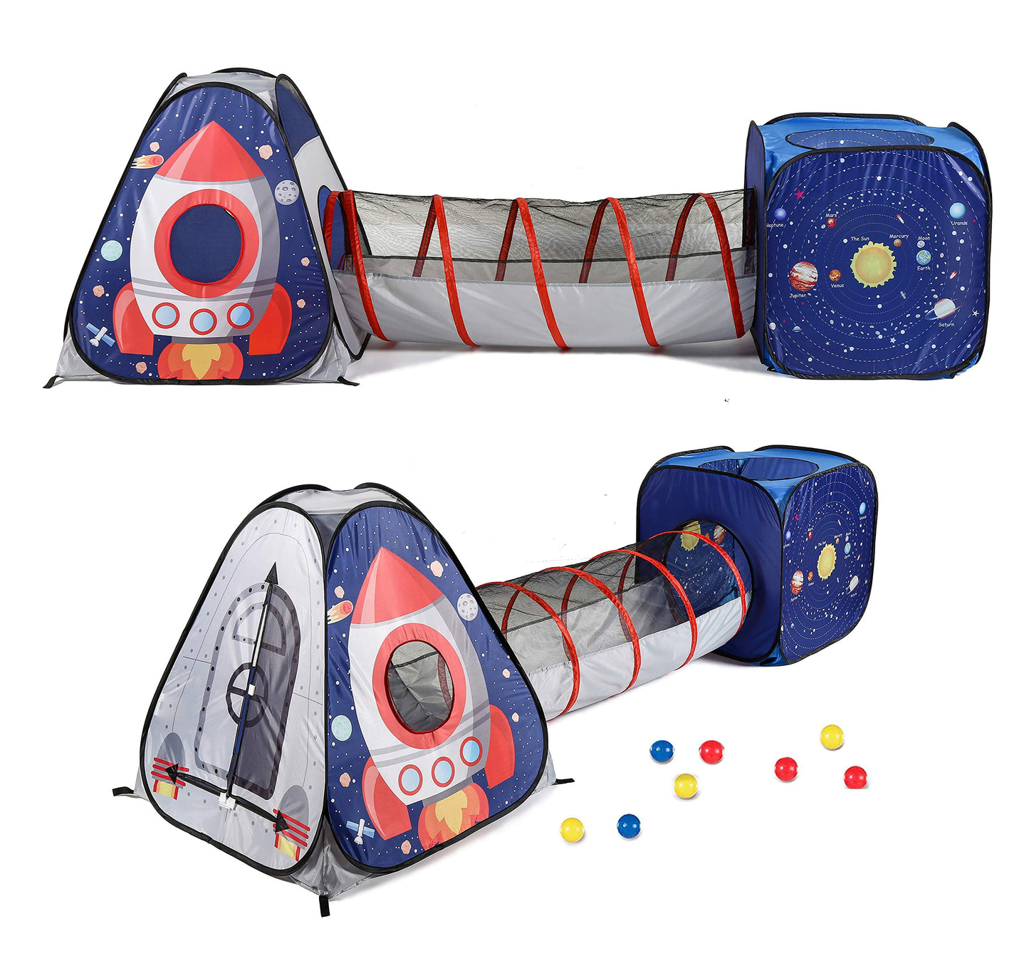 UTEX 3pc Space Astronaut Pop Up Play Tents with Tunnel – Indoor/Outdoor STEM Playhouse