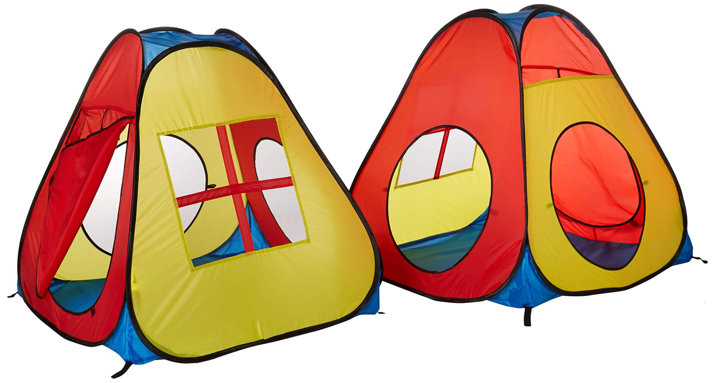 UTEX 8 in 1 Pop Up Play Tent Set – 4 Tunnels, 2 Square Tents, Indoor & Outdoor Fun
