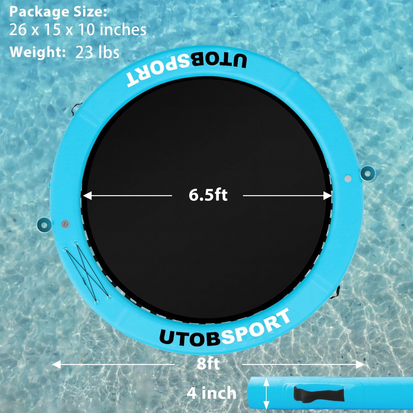 UTOBSPORT Inflatable Water Hammock 8x8 ft – Floating Island Dock for Lake, Pool, Ocean | Cupholder & Pump
