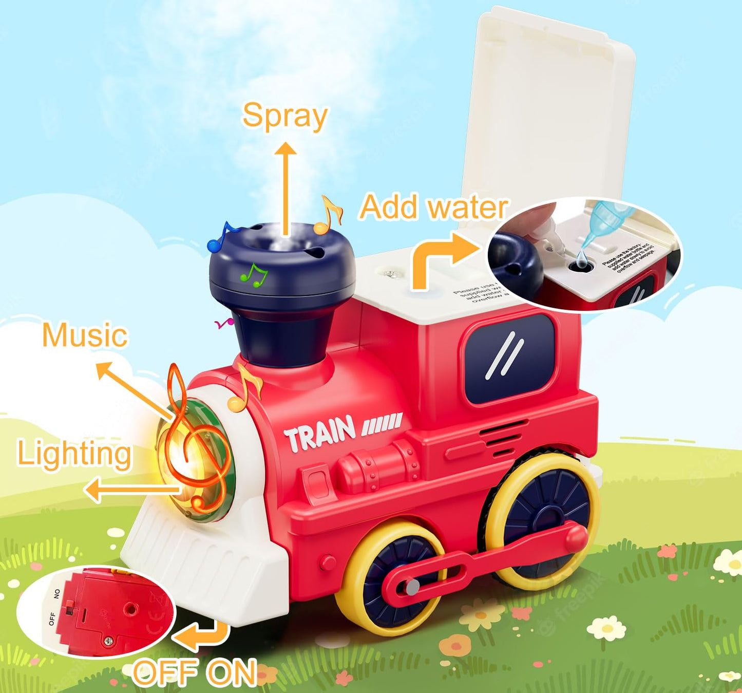 Utrena Toddler Train Track Toy – Farm Animal Set with Realistic Steam, Lights & Sounds | Educational Gift for 1-3 Year Olds