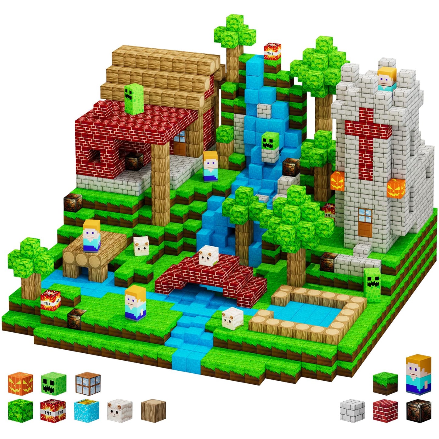 Uucoco 100 Pcs Magnetic Blocks - STEM Building Tiles for Kids 3-12