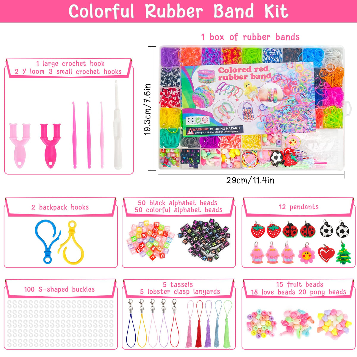 UUEMB 6000+ Rubber Band Bracelet Kit — Colorful Loom Bracelet Making Kit with Storage Box