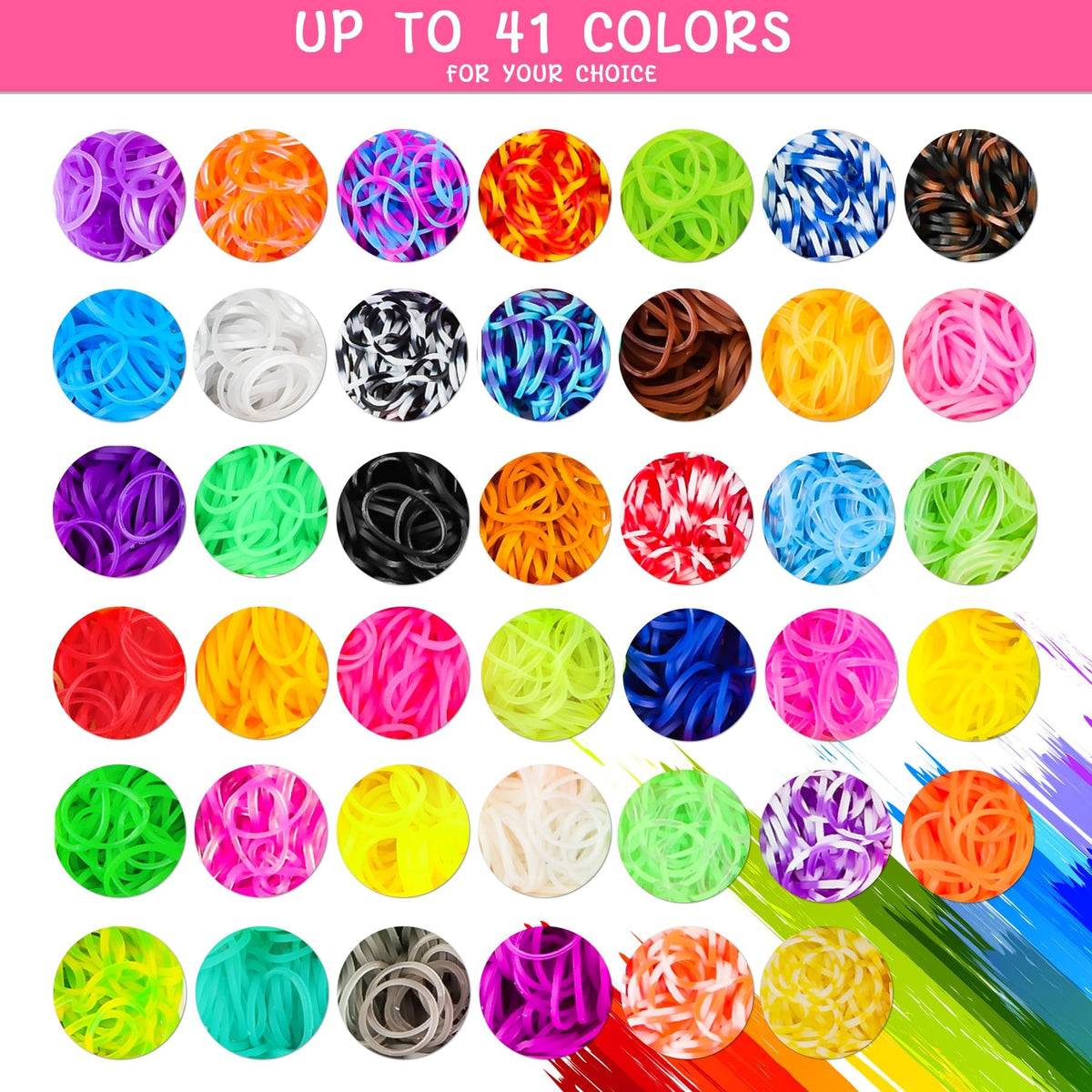 UUEMB 6000+ Rubber Band Bracelet Kit — Colorful Loom Bracelet Making Kit with Storage Box