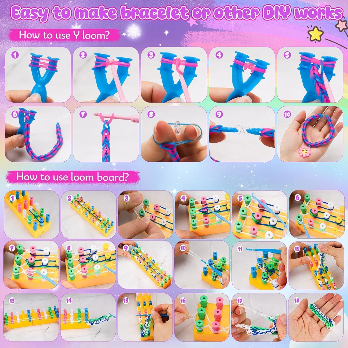 UUEMB 10000+ Rubber Band Bracelet Kit – Colorful Loom Craft for Kids