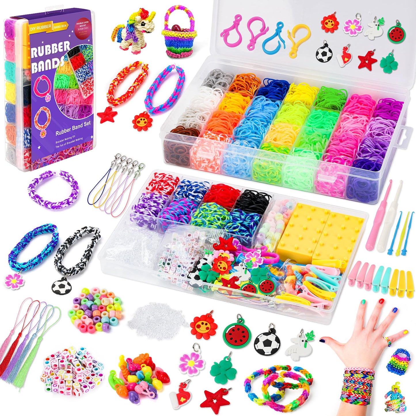 UUEMB 10000+ Rubber Band Bracelet Kit – Colorful Loom Craft for Kids