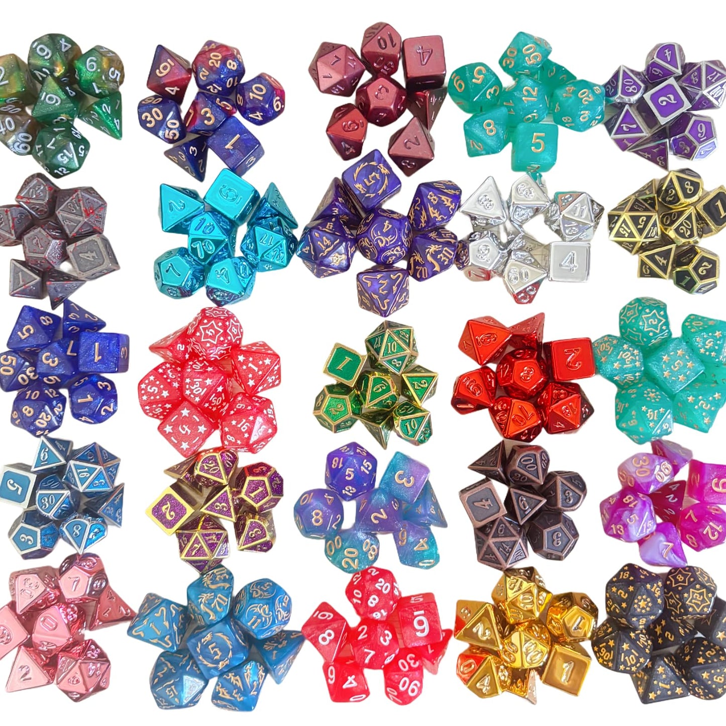 UURM Mystery Dice Set of 7 – Polyhedral RPG Dice with Storage Bag & Rarity Card | 6-Pack (Epic Guaranteed)