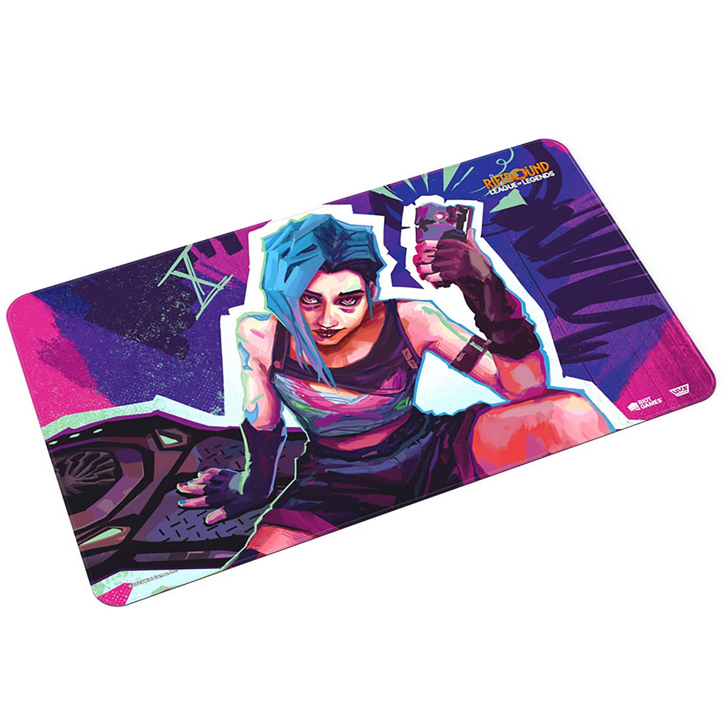 UVS Games Riftbound Origins Jinx Playmat – 24x14 Neoprene with Stitched Trim