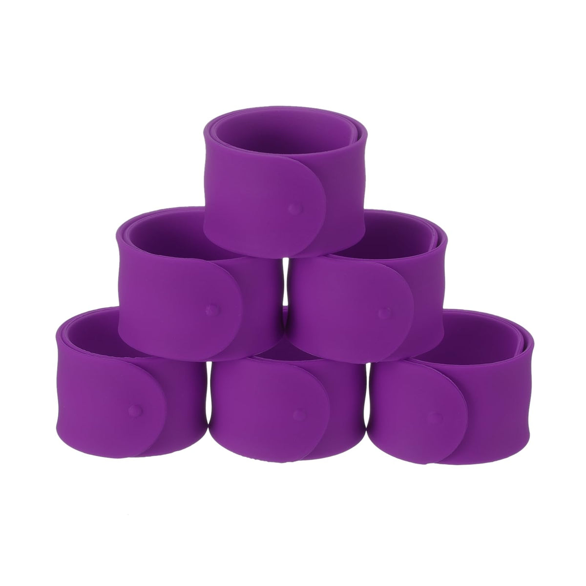 uxcell Silicone Slap Bracelets – 6 Pack Purple, 8.46 x 1 in | DIY Crafts & Party Favors