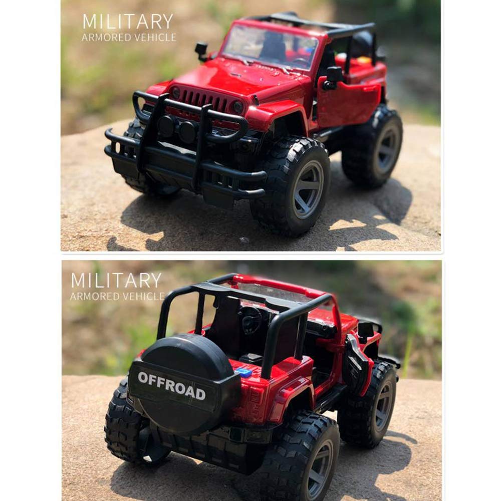 UXRPTU Car Toy 1:16 Off-Road Military Fighter – Friction Powered with Lights & Sounds