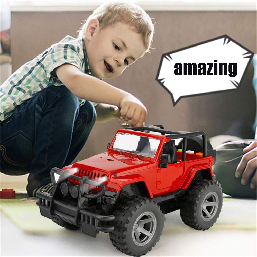 UXRPTU Car Toy 1:16 Off-Road Military Fighter – Friction Powered with Lights & Sounds