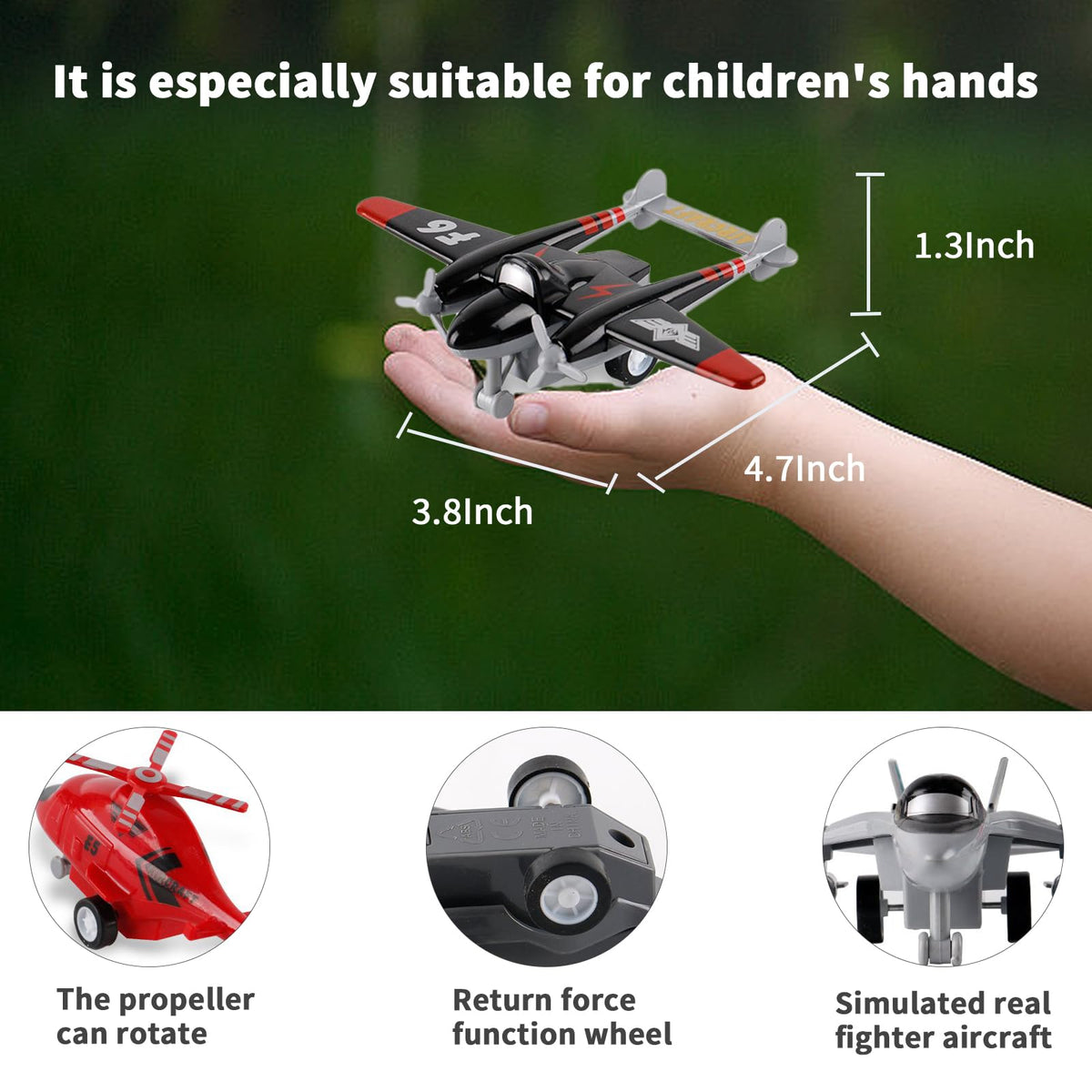 UXRPTU Pull-Back Airplane Toy Set – 12-Pack for Toddlers (Ages 3-5)