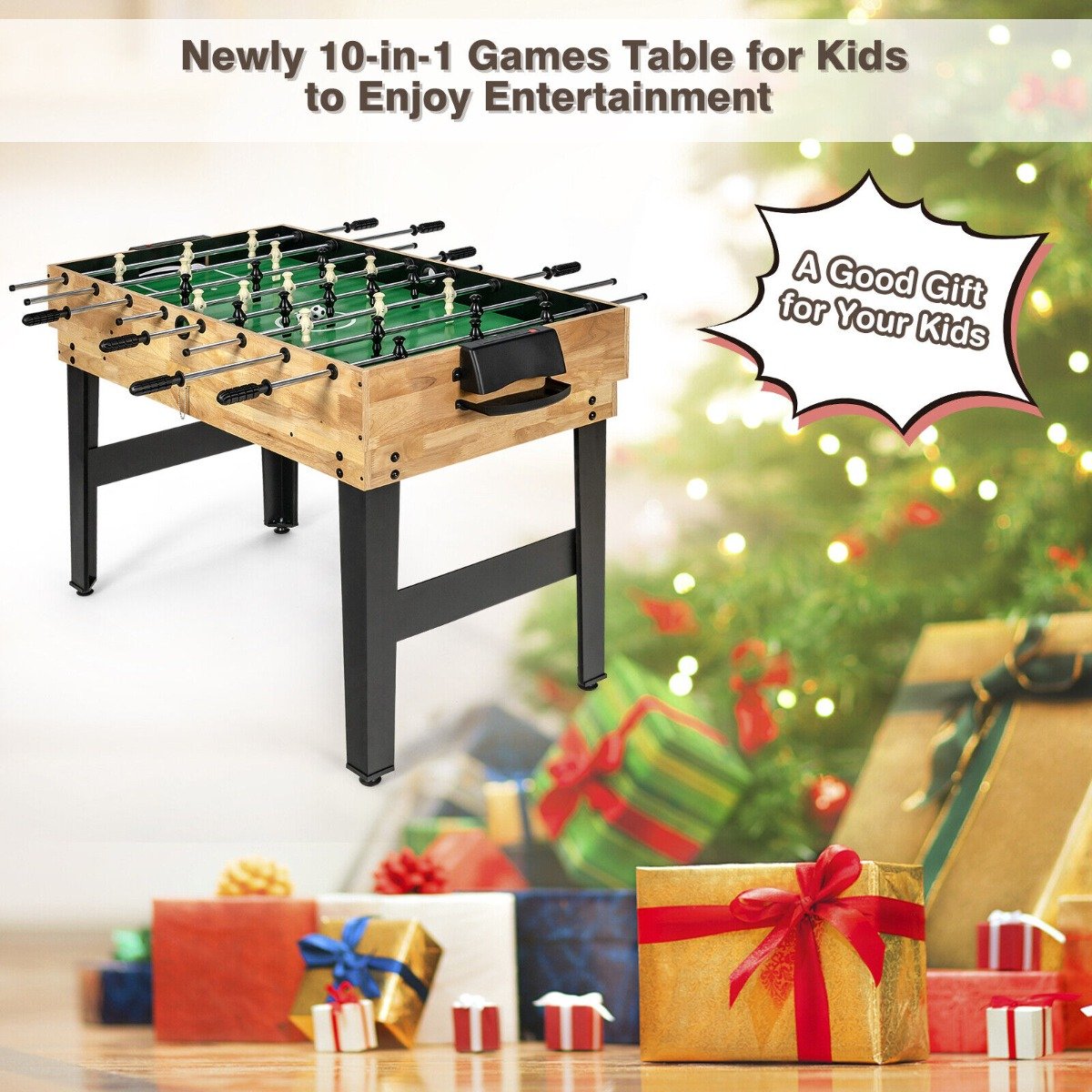 10-in-1 Multi Stackable Combo Game Table for Game Room Arcade Bar Party
