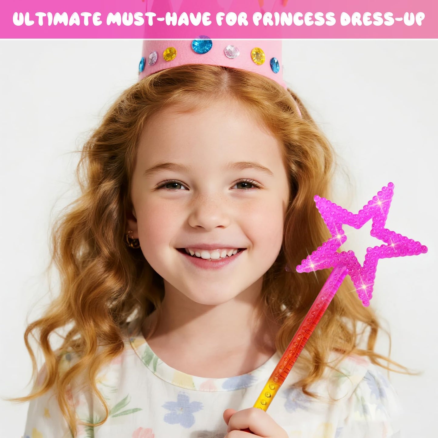 UYUOO 6-Pack Magic Wand for Kids – 13-Inch Fairy Star Wands for Dress-Up, Parties & Cosplay