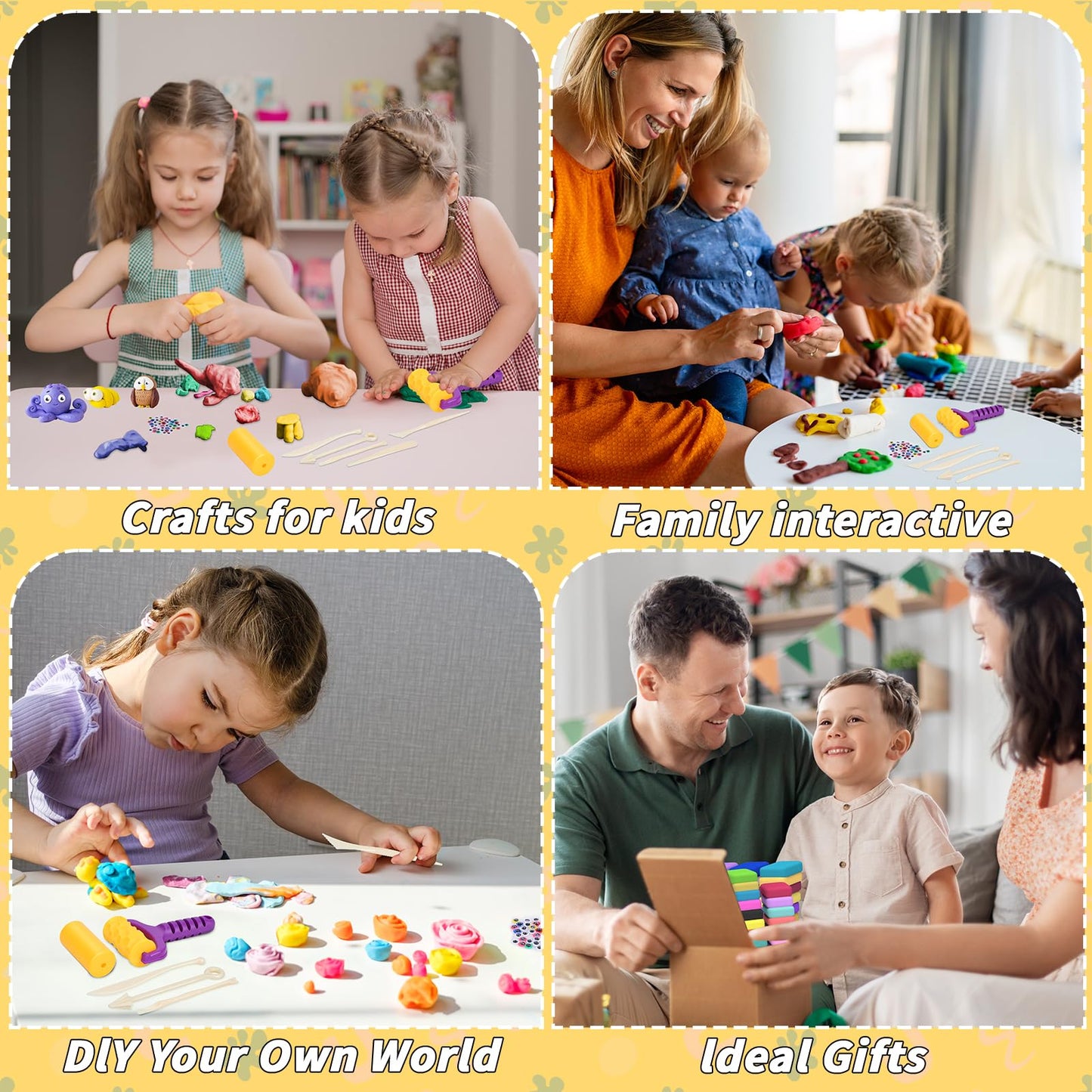UZLU 169 Pcs Air Dry Clay Starter Kit — 120 Colors, Non-Toxic Modeling Tools for Kids