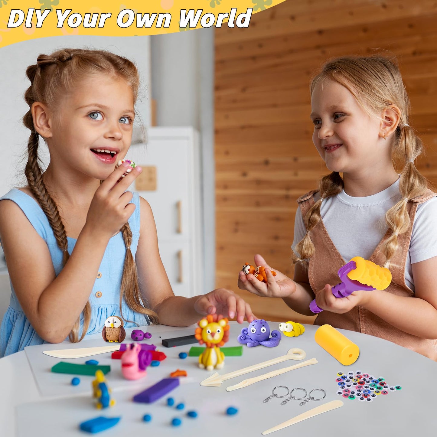 UZLU 169 Pcs Air Dry Clay Starter Kit — 120 Colors, Non-Toxic Modeling Tools for Kids