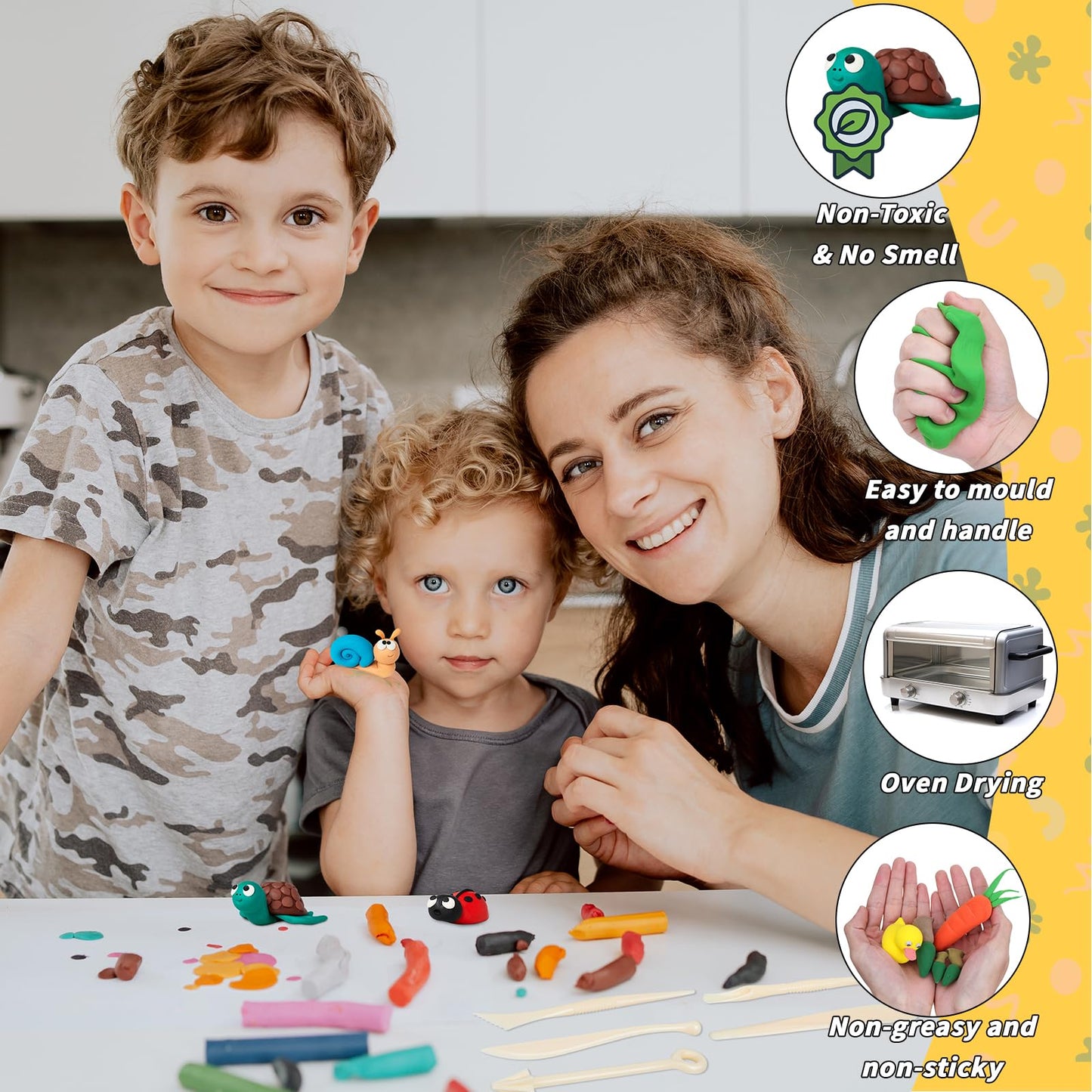 UZLU 285 Pcs Polymer Clay Kit — 120 Colors, 20 Tools, 18 Accessories for Beginners