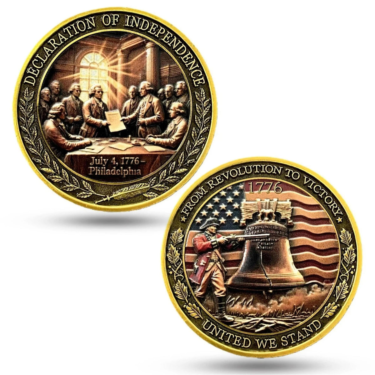 UZZDNJ 250th Anniversary US Declaration Challenge Coin – From Revolution to Victory, Liberty Bell Design