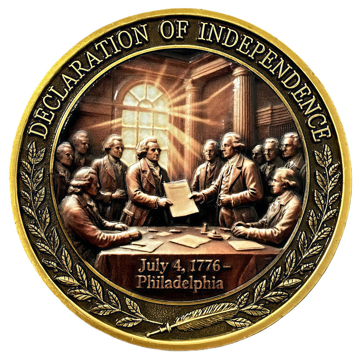 UZZDNJ 250th Anniversary US Declaration Challenge Coin – From Revolution to Victory, Liberty Bell Design