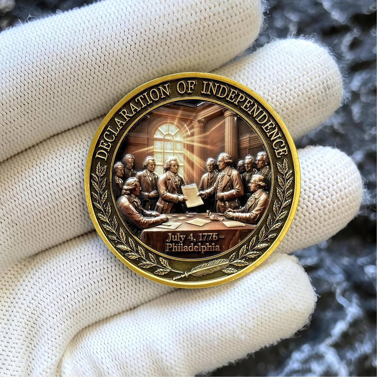 UZZDNJ 250th Anniversary US Declaration Challenge Coin – From Revolution to Victory, Liberty Bell Design