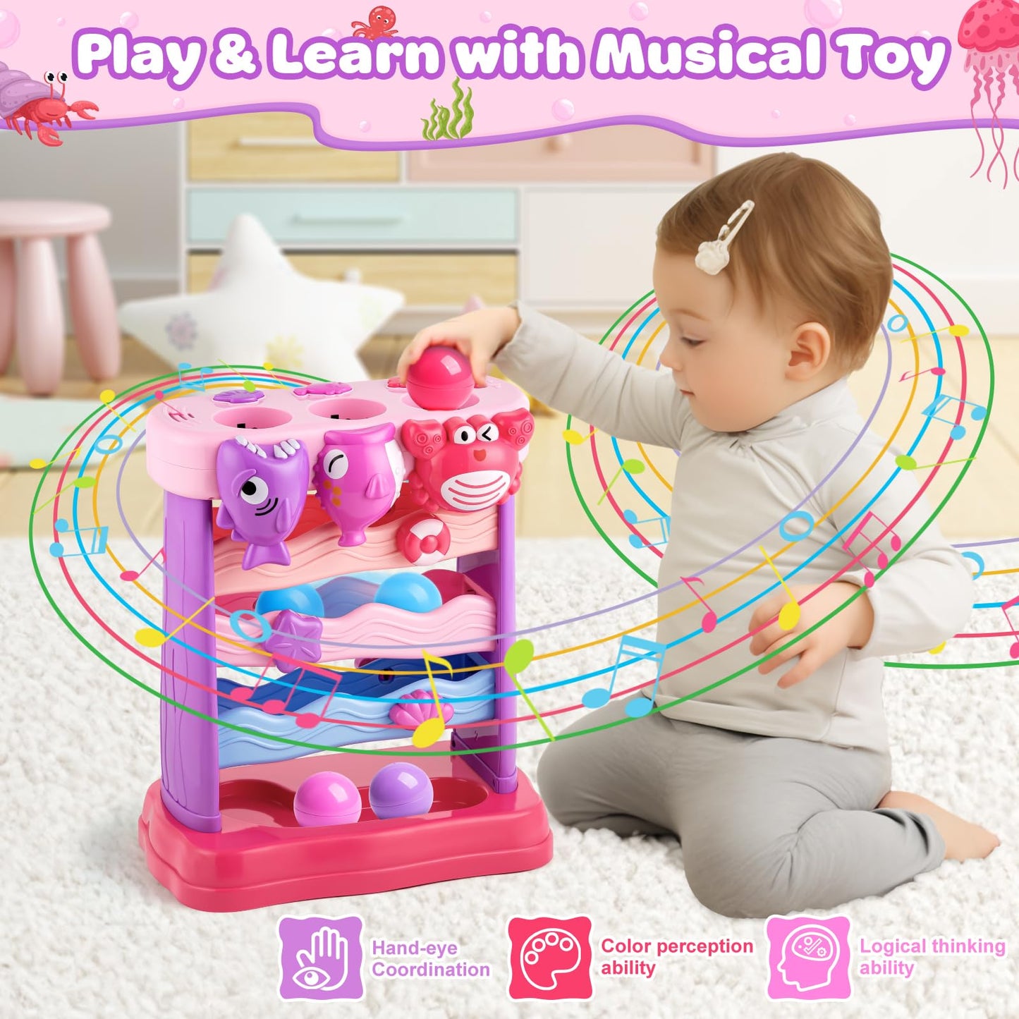 V-Opitos Musical Feeding Toy for Toddlers 1-2 Years | Interactive Ball Toy