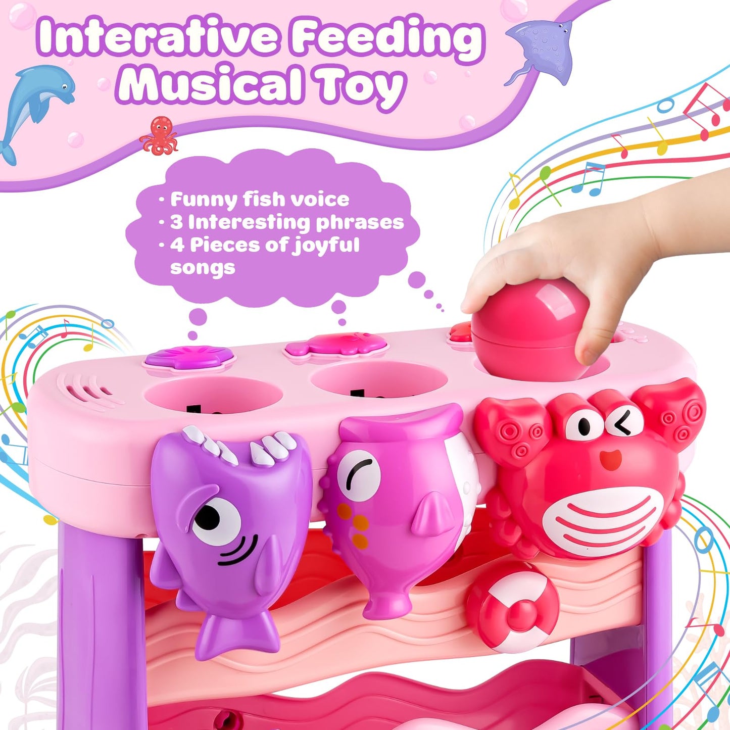 V-Opitos Musical Feeding Toy for Toddlers 1-2 Years | Interactive Ball Toy