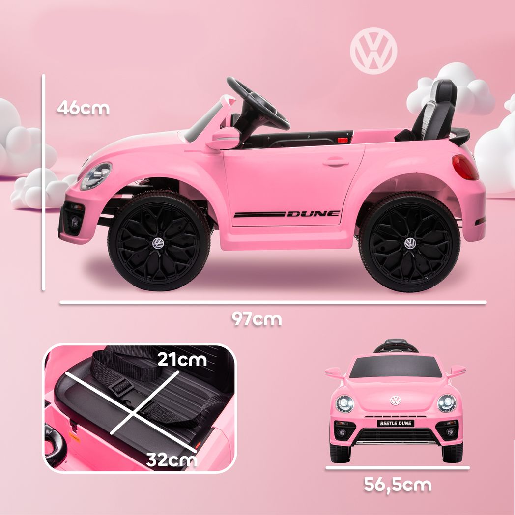 AIYAPLAY Volkswagen Beetle Licensed 12V Ride on Car w/ Remote Control