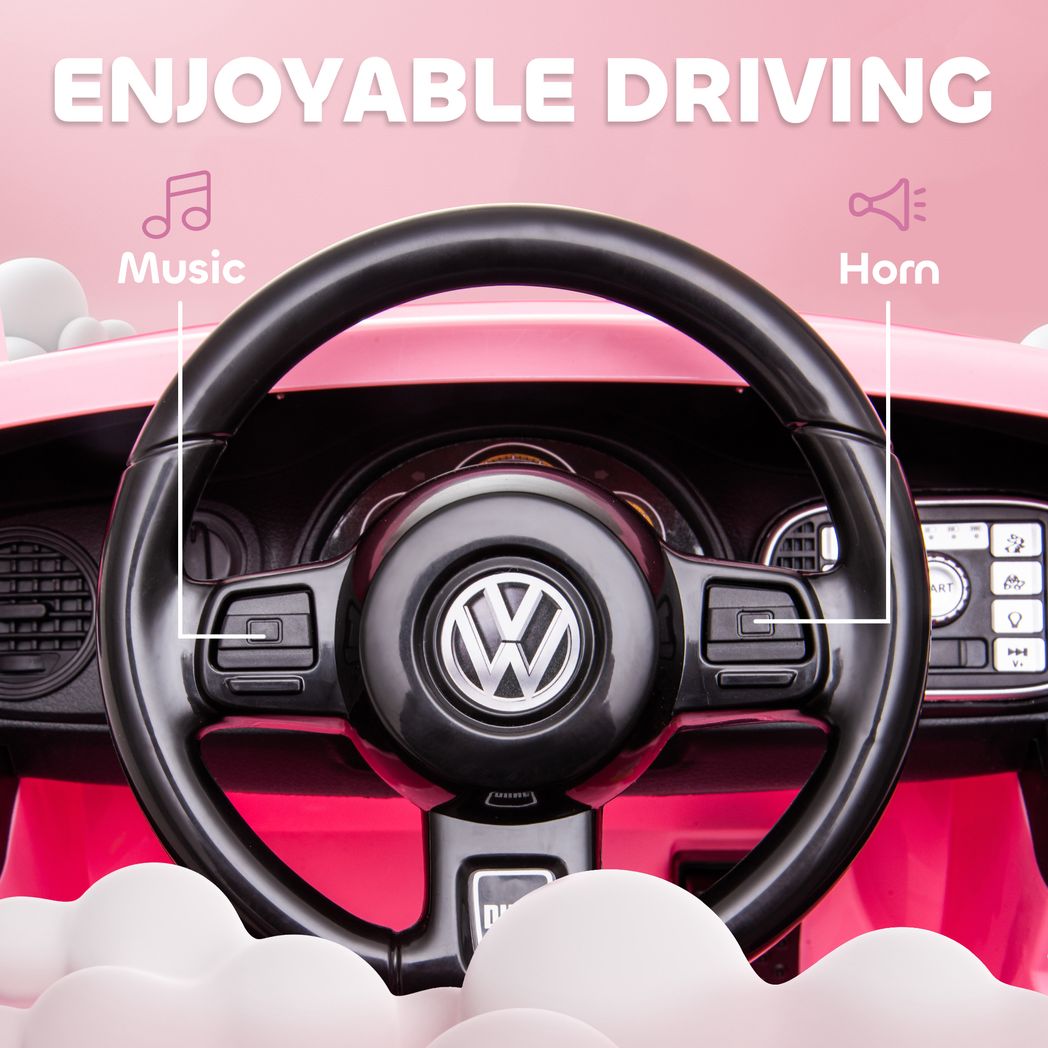 AIYAPLAY Volkswagen Beetle Licensed 12V Ride on Car w/ Remote Control