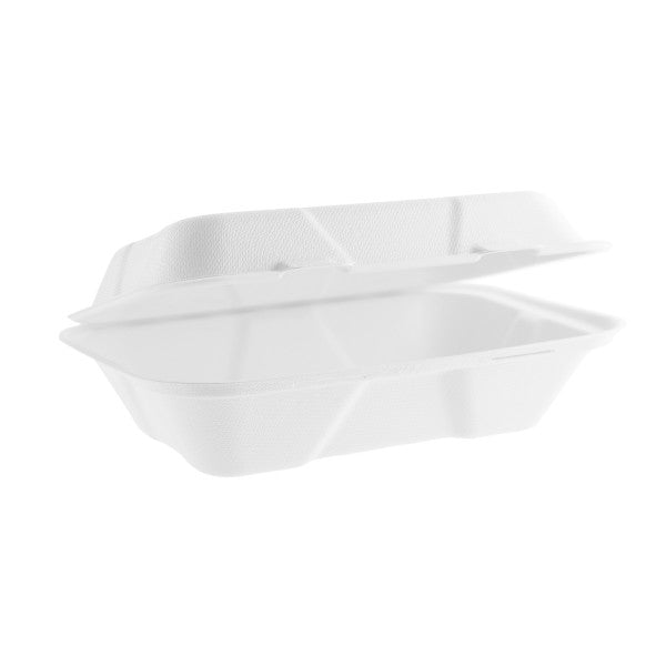 4 x D2E 9 X 6In Large Nourish Moulded Fibre Clamshell Container 50PK