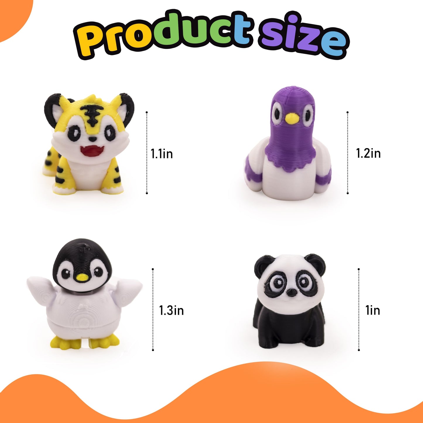 VABAO 40-Piece 3D Printed Animal Figurines – Articulated Desk Decor & Gift Set