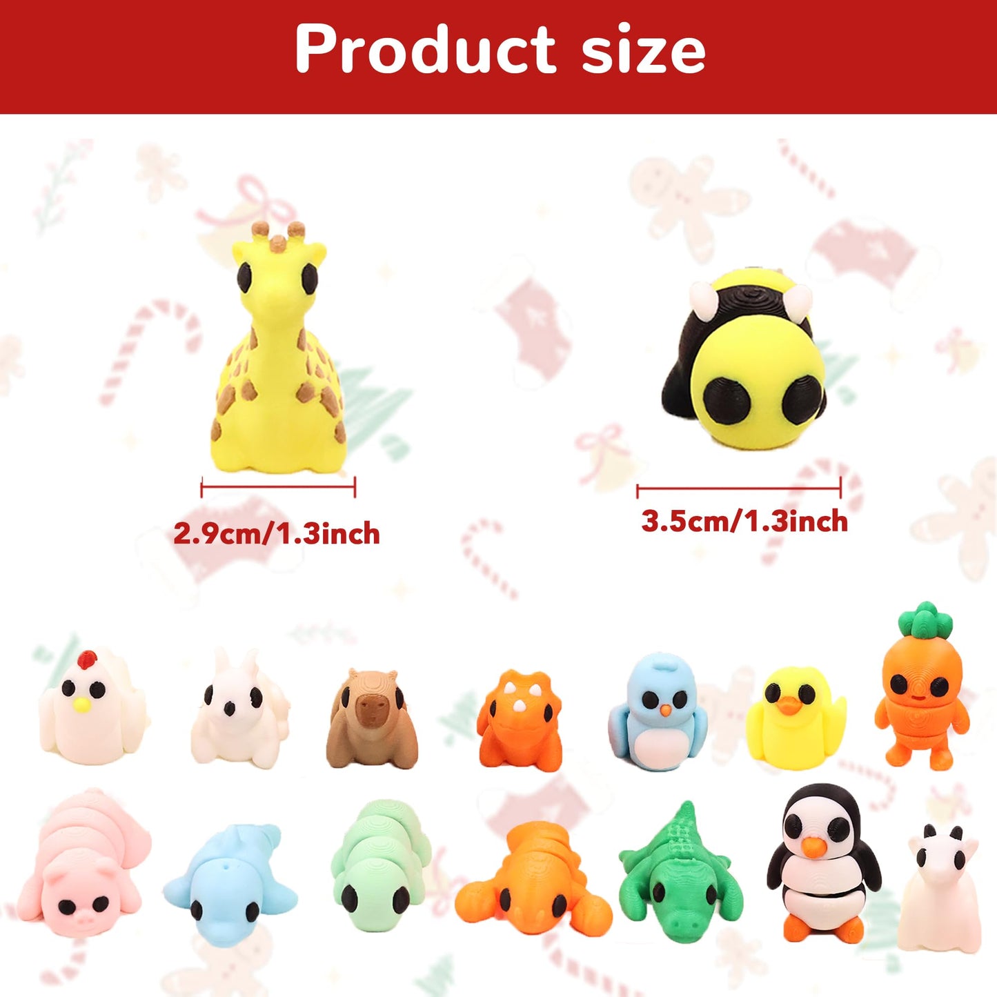VABAO 65 PCS 3D Printed Animal Figurines Set | Articulated Desk Decor & Fidget Toys