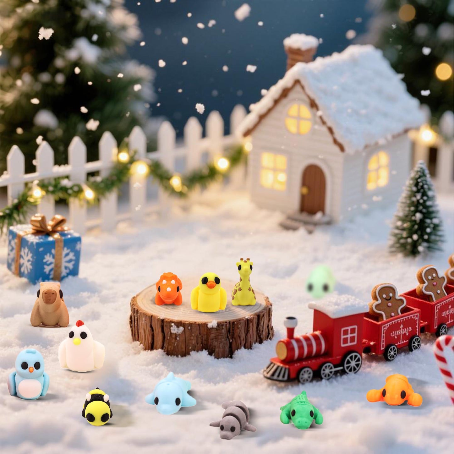 VABAO 65 PCS 3D Printed Animal Figurines Set | Articulated Desk Decor & Fidget Toys