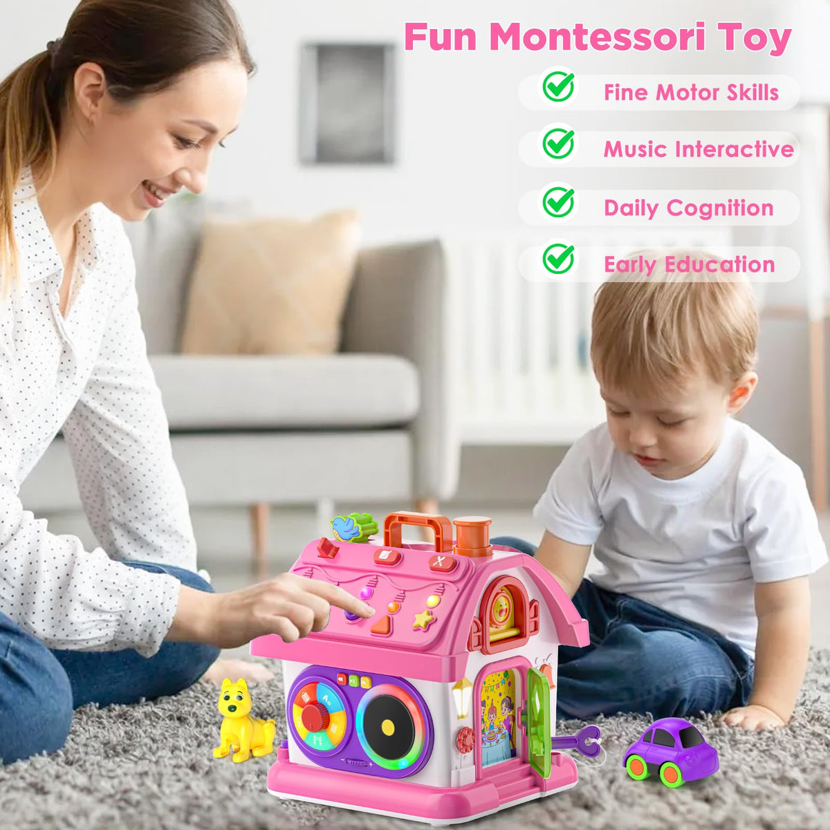 Vahome 14-in-1 Montessori Toy for 12-18 Months – Pink