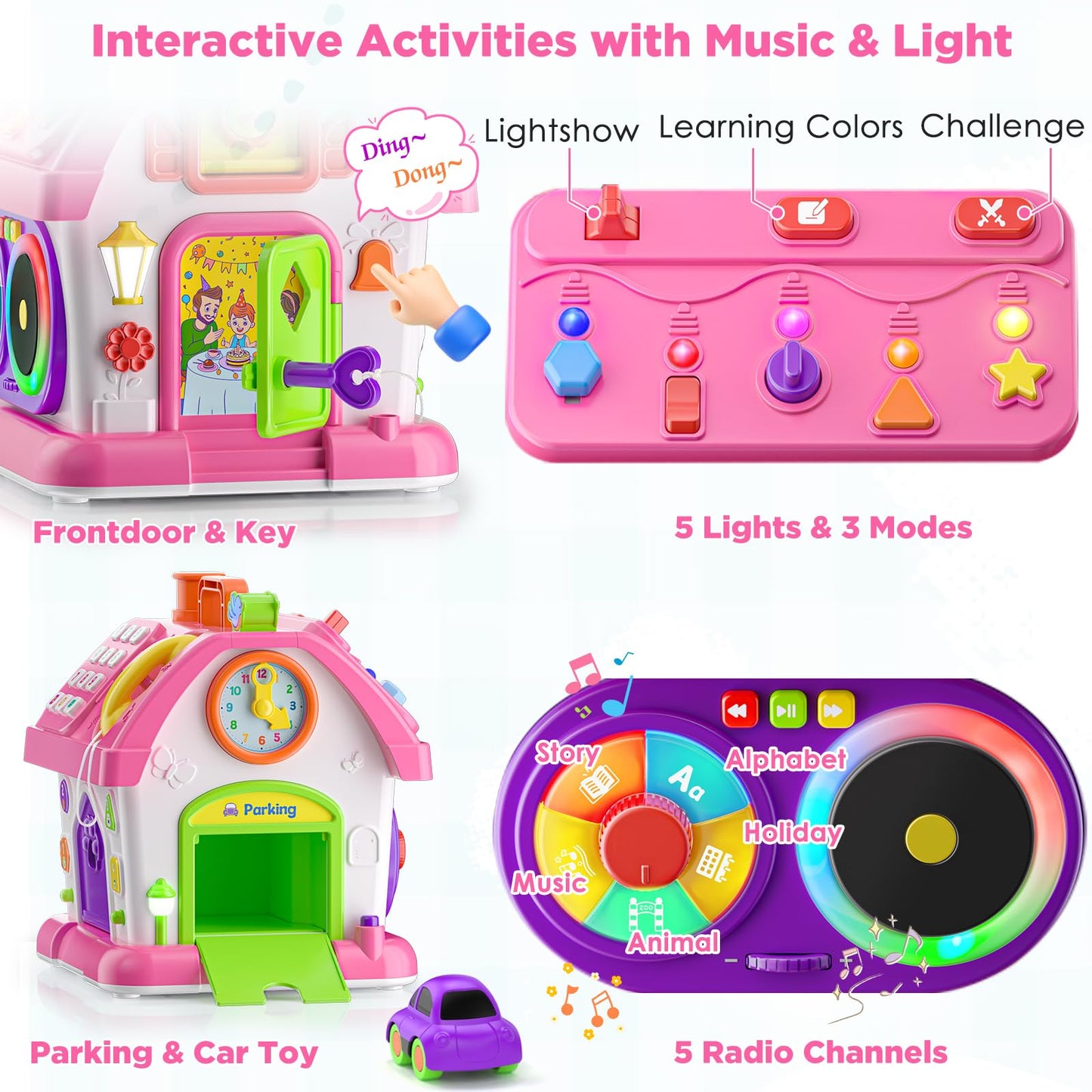 Vahome 14-in-1 Montessori Toy for 12-18 Months – Pink