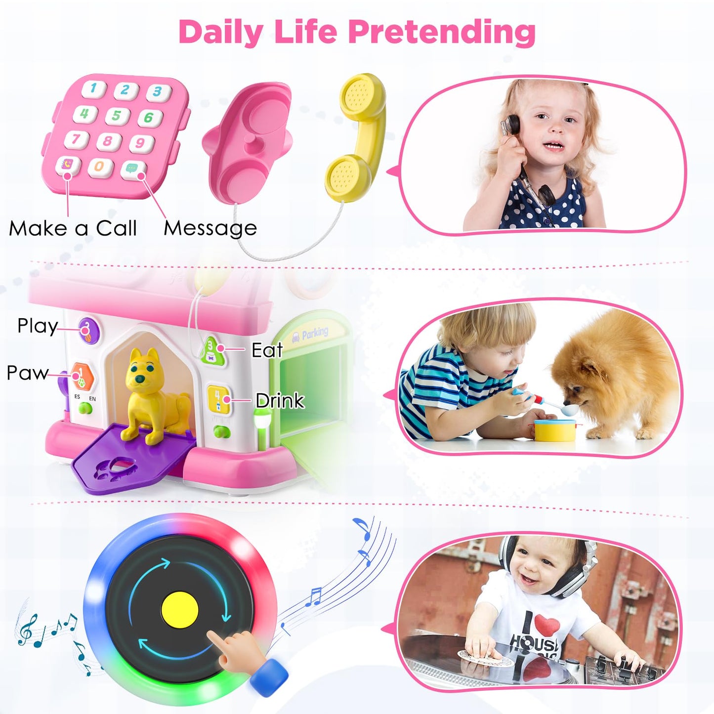 Vahome 14-in-1 Montessori Toy for 12-18 Months – Pink
