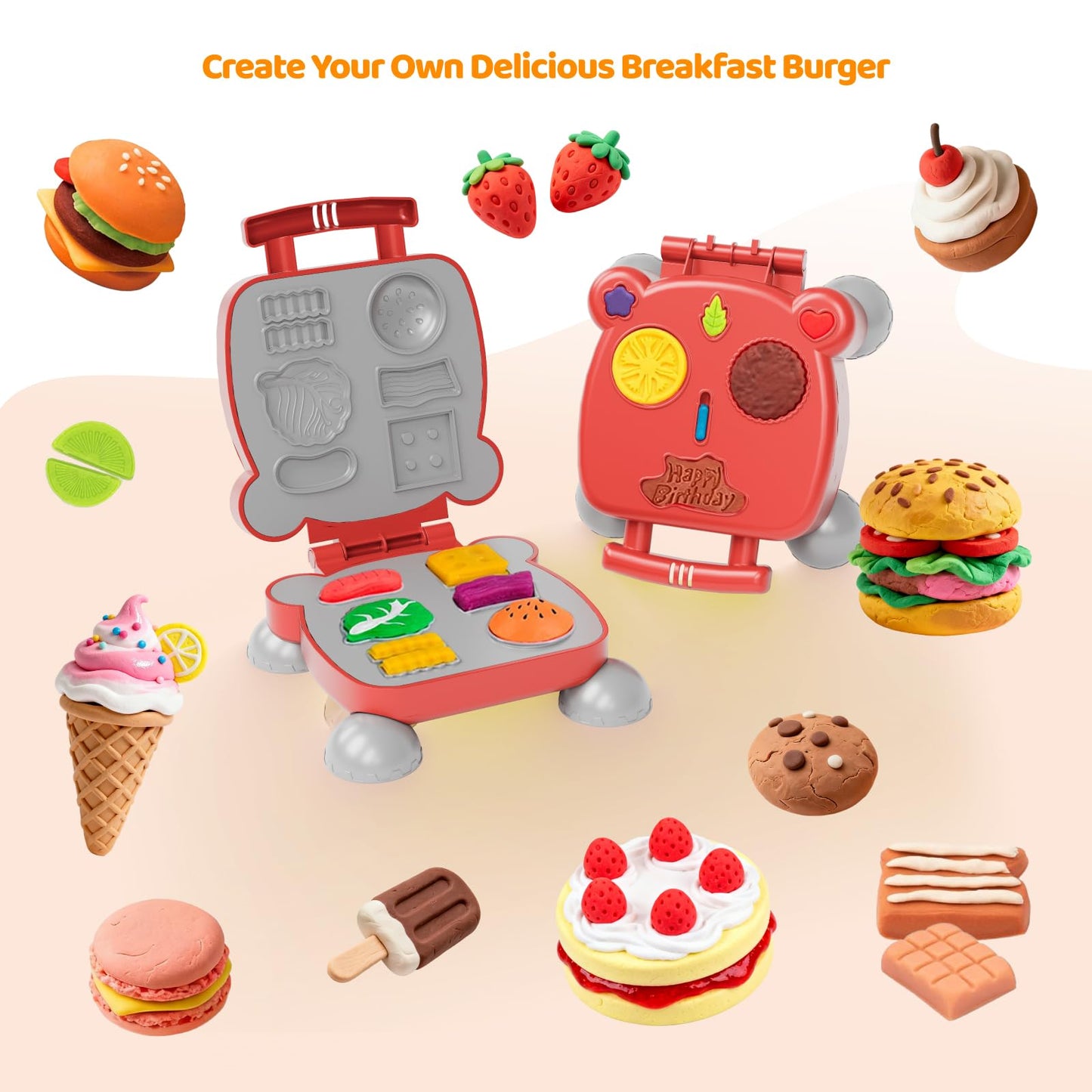 Vaike kauss Dough Tools for Kids – 41-Piece Play Food Molds, Roller & More
