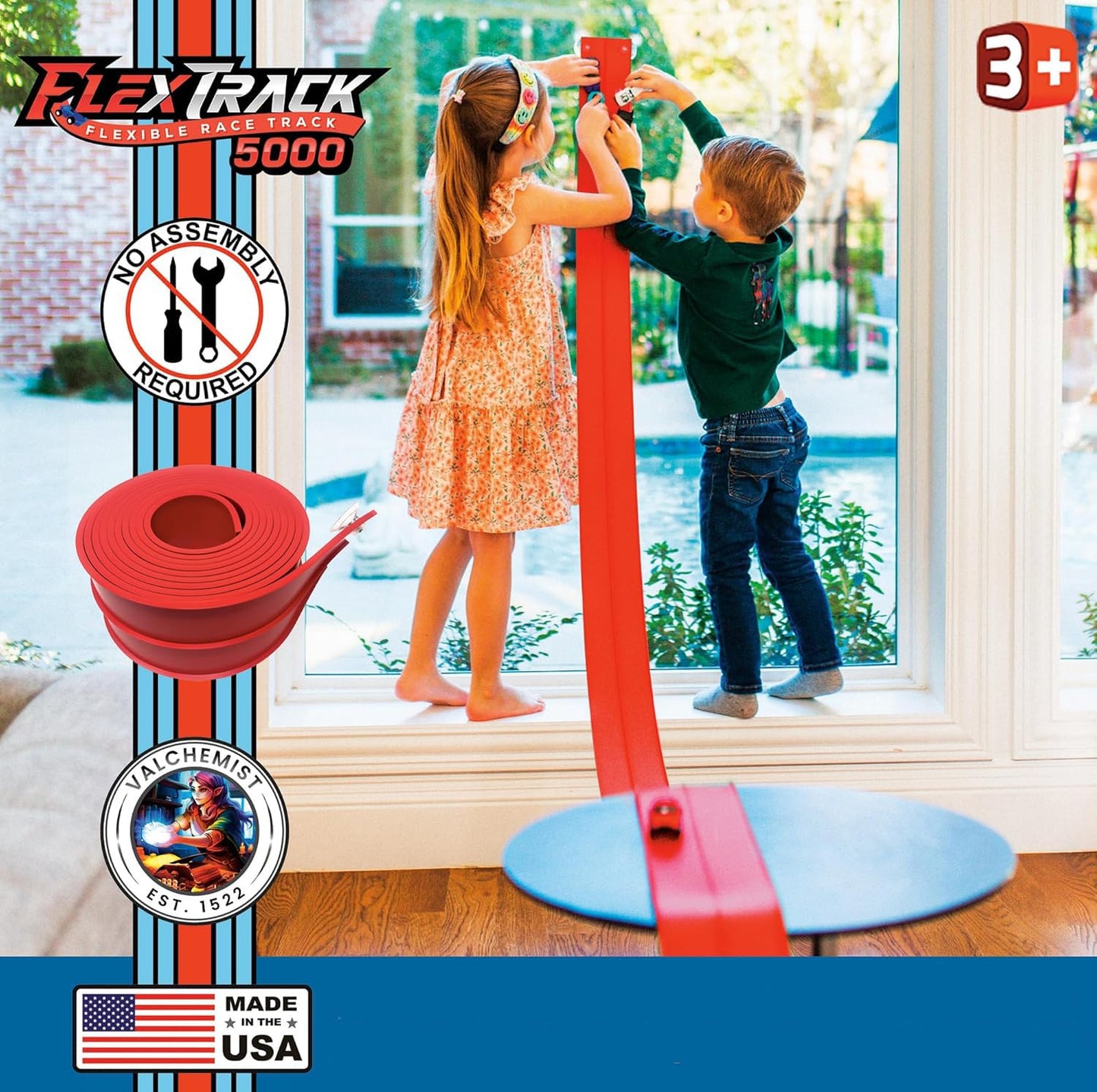 Valchemist FlexTrack 5000: 15-Foot Flexible Race Track for Hot Wheels & 1/64 Diecast