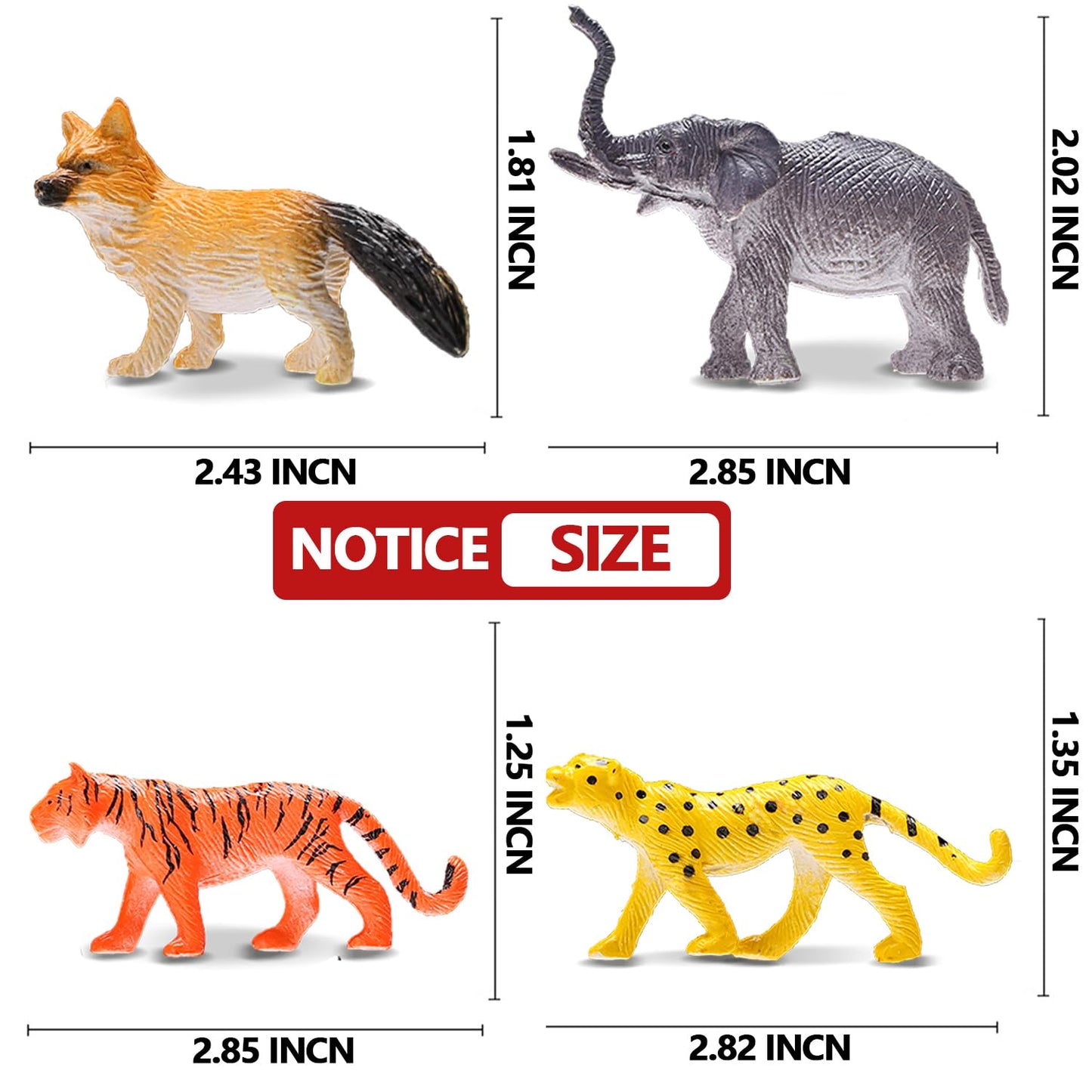 ValeforToy Animals Figure 54-Piece Jungle Set - Realistic Wild Animal Toys for Kids